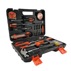 Juego de herramientas de mano para el hogar, kit de herramientas de 25 piezas con llave de martillo y enchufe