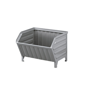 Conteneur en tôle Fami 800x700x600 mm gris foncé RAL7000, cage de rangement pour usage industriel - Product Image 1