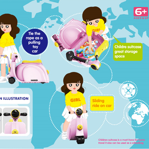Valise à roulettes multifonction pour enfants en ABS légère avec moto à 4 roues, bagages de <span class=keywords><strong>voyage</strong></span>, scooter - Product Image 6