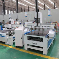 Máquina CNC de tallado de madera rotativa de 4 ejes y cabezales múltiples 3D