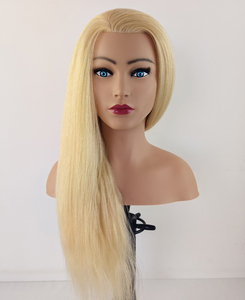 100 cheveux humains femme formation Mannequin <span class=keywords><strong>tête</strong></span> de poupée avec épaule 24 "cheveux blonds droits pratiquant le style factice <span class=keywords><strong>tête</strong></span> de Mannequin - Product Image 5