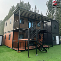 Maison conteneur modulaire pliable en acier de 20 pieds, plans de maison extensibles à 2 étages avec 3 4 5 chambres à coucher pour bureau ou villa