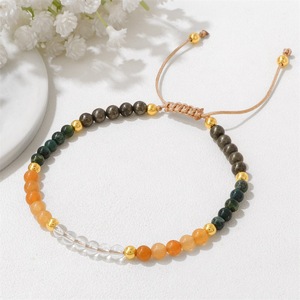 กำไลข้อมือหินบำบัดแบบถักปรับได้ กำไลหินธรรมชาติ รับผลิตตามสั่ง (OEM) สำหรับร้านบูติก ขายส่ง - Product Image 4