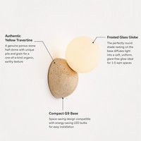 Applique murale LED moderne en verre jaune avec abat-jour rond, lumière blanc chaud à intensité variable pour chambre et salon