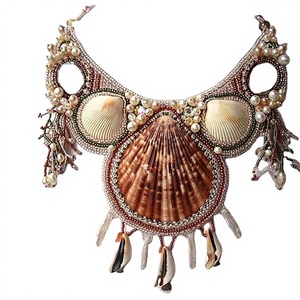 Nuevo Collar de Cuentas de Cristal de Circonio y Conchas con Bordado Hecho a Mano para Mujer, Regalo de Boda - Product Image 1