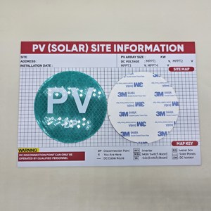 Custom Safety Warning ABS Plastic <b>Sticker</b> for Solar Photovoltaics - Product Image 4