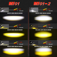 Feux LED de conduite tout-terrain bicolores haute puissance blanc-jaune pour mini-moto 4x4 avec support pour moto et voiture