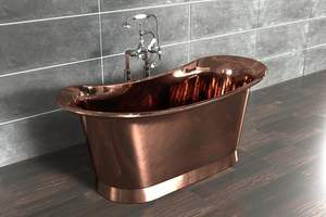 Bañera de diseño moderno con estructura de cobre, de forma rectangular, bañera premium para uso en baños, de exportadores. - Product Image 2