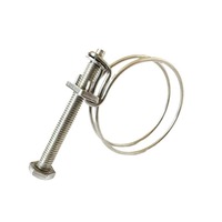 Factory Galvanized Iron or SS201/304 Car Radiator Double Wire Hose Clamp Tube Clip Adjustable Torsion Spring Wire Screw Bolt