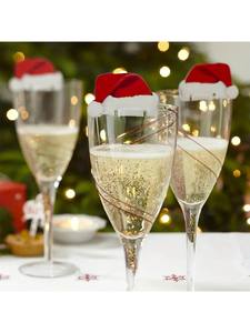 Juego de 10 Tarjetas para Copas de Vino con Diseño de Gorro de Santa Claus, Decoración Navideña para Fiestas - Product Image 6