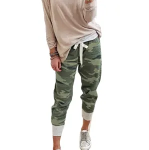 Nuovi <span class=keywords><strong>Pantaloni</strong></span> Casual da <span class=keywords><strong>Donna</strong></span> Stile Europeo e Americano, Traspiranti, Lunghezza <span class=keywords><strong>alla</strong></span> <span class=keywords><strong>Caviglia</strong></span>, Vestibilità Ampia, Stampa Mimetica Tie-Dye con Lacci - Product Image 1