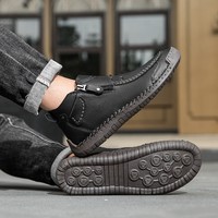 Bottes décontractées confortables pour homme, pointures 36-48, tige en microfibre, semelle intérieure en PU, semelle extérieure en caoutchouc, cousues à la main, chaussures de marche quotidiennes, fermeture éclair, décontractées