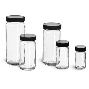 New <span class=keywords><strong>Custom</strong></span> 500ml <span class=keywords><strong>Glass</strong></span> Paragon <span class=keywords><strong>Jar</strong></span> với kim loại thiếc nắp màu trắng và màu đen nhựa vít nắp thủy tinh chai nước giải khát cho nước trái cây - Product Image 2