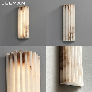 Lampada da Parete di Lusso in Alabastro Spagnolo, Applique Scanalata di Design con Luce <span class=keywords><strong>LED</strong></span> per Camera da Letto, Soggiorno o Bagno - Product Image 3