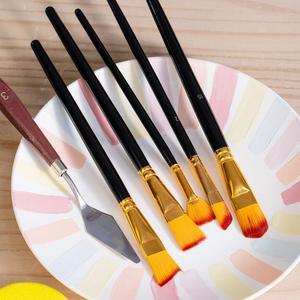 Ensemble de pinceaux en nylon acrylique 15 pièces avec manche en bois noir pour aquarelle <span class=keywords><strong>gouache</strong></span> à l'huile autres peintures avec différents modèles - Product Image 4