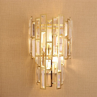 Applique murale moderne en acier inoxydable avec abat-jour en verre, LED blanc chaud, pour salon et salle de bain, montage mural