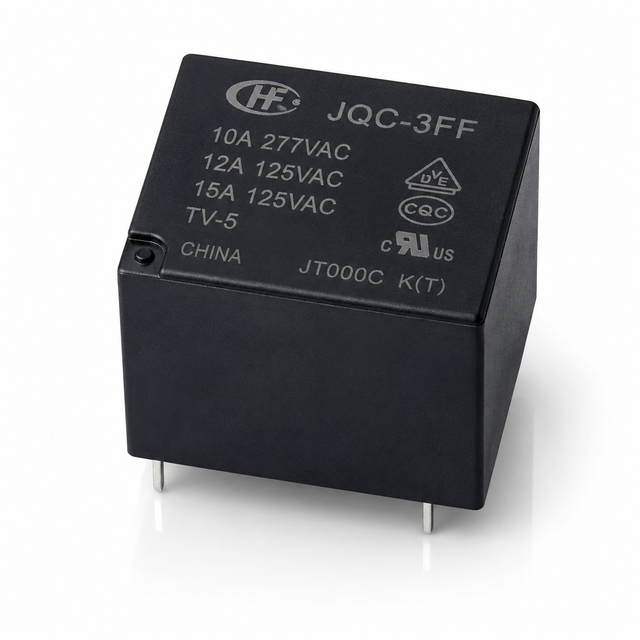 15A Miniature High Power PCB Relay 5V DC Coil 1 Form a SPST NO Class F JQC-3FF for Home Appliance Control Board