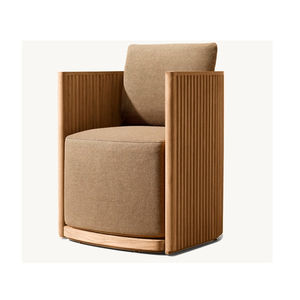 Chaise d'hôtel moderne en bois tissé avec cadre en corde Coussin imperméable Patio Garden Chaise de salle à manger d'extérieur Chaises de loisirs de luxe - Product Image 4