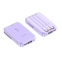 Batterie externe magnétique sans fil 10000 mAh avec charge rapide PD 22,5 W, chargeur sans fil 15 W, support intégré et câbles, affichage numérique