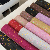Feuilles de tissu PU à paillettes fines de couleur unie avec gros motifs imprimés à paillettes pour la décoration de chaussures à cheveux-1094970