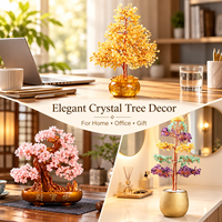 Arbre en cristal naturel multicolore, artisanal, moderne, unique et de qualité supérieure pour Noël