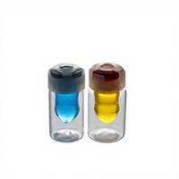 Flacons cylindriques en verre double paroi de 3 ml avec bouchons à sertir pour le transfert de poudre lyophilisée, sérum et autres applications médicales et esthétiques