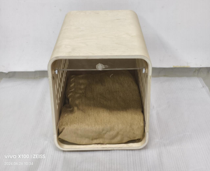 ลังไม้แบบพรีเมี่ยมสำหรับสุนัขประตูโลหะสีขาวรังธรรมชาติที่มีการไหลเวียนของอากาศดีดีไซน์ไร้รอยต่อเพิ่มเป็นสองเท่าของลังสุนัข - Product Image 2