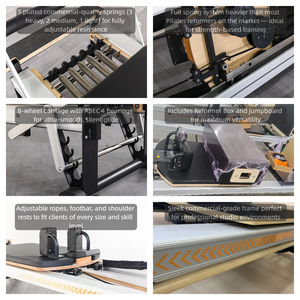 Máquina de <span class=keywords><strong>Pilates</strong></span> Reformer Automática Retráctil con Cuerda, Resortes Alemanes, Equipo de <span class=keywords><strong>Pilates</strong></span> <span class=keywords><strong>Stott</strong></span> - Product Image 4