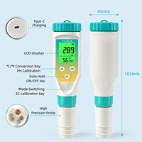 Détecteur de qualité de l'eau multiparamètres YAGO 7-en-1 PH TDS EC ORP Salinité FAC Testeur de température Mètre de test d'eau rechargeable