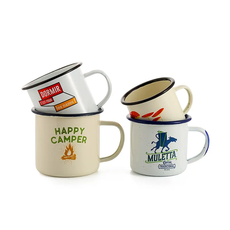 Everich popular caneca de esmalte de volta às aulas com alça leve cor e padrão personalizados