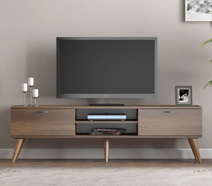 Meuble <span class=keywords><strong>TV</strong></span> en bois <span class=keywords><strong>YIFAN</strong></span>, noyer brun, support <span class=keywords><strong>TV</strong></span>, combinaison de support <span class=keywords><strong>TV</strong></span> en bois blanc - Product Image 2