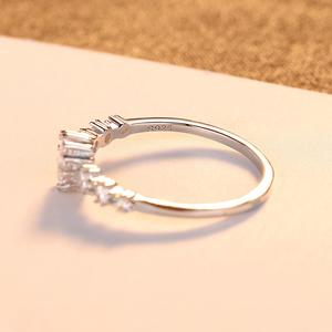 S925 Sterling Jewelry Rhodium Mạ Kim Cương Hot <span class=keywords><strong>Stackable</strong></span> Nhẫn Đối Với Phụ Nữ Cưới Phong Cách Hàn Quốc Bán Buôn Nhẫn Bạc - Product Image 6