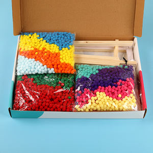 Pompones Esponjosos para Manualidades, Pintura de Flores Tropicales, Pompones Suaves y Coloridos, Bolas Elegantes y Fáciles de Usar, Juguetes para Niños - Product Image 6