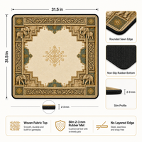 Tapis de table Mahjong 31,5x31,5 pouces, antidérapant, en néoprène, réduction du bruit, imperméable, portable
