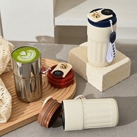 Mug de voyage isotherme en acier inoxydable Kingze 450 ml, gobelet à café intelligent personnalisé de 15 oz avec affichage de la température LED