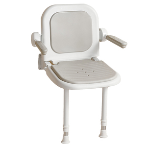 Adjustable Height Stainless Steel Shower Chair - <strong>Bath</strong> <strong>Bench</strong> for Elderly with Backrest, Safety Support - Product Image 5