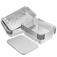 Meilleur prix, boîte à lunch en aluminium de 450 ml, écologique, de qualité alimentaire, en PET, boîte à lunch à emporter, vente en gros de barquettes en aluminium avec couvercle