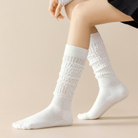 Automne hiver nouveauté filles mode chaussettes épais éponge bas Long genou chaud solide couleur bonbon personnalisé femmes Slouch chaussettes
