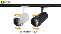 Rail LED motorisé à zoom 32W 15-60 °   Projecteur Beam 100LM/W avec driver intégré, résistant aux chocs, pour centre commercial, supermarché, magasin, entrepôt