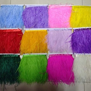 Bán Buôn Đà Điểu Lông Rìa Ribbon Trim Tua Nhuộm Mô Hình Tùy Chỉnh Màu Sắc Lớp Cho Quần Áo - Product Image 2