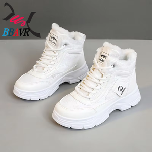 Botines de Invierno con Cordones para Mujer, Modelo W2577nld, Forro de Felpa, Casuales, Impermeables, Tacón Plano, Parte Superior de PVC/PU, Suela de Goma - Product Image 5