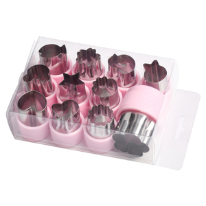 Nhà Bếp Thép Không Gỉ 12 Pcs Hướng Dẫn Sử Dụng Dễ Thương Rau Biscuit Trái Cây Báo Chí Tem Bánh Mì Khuôn <span class=keywords><strong>Cookie</strong></span> <span class=keywords><strong>Cutter</strong></span> Set Cho Nhà - Product Image 1