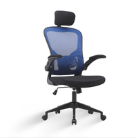 Chaise de bureau ergonomique moderne à dossier haut en maille avec accoudoirs réglables et soutien lombaire pour le bureau à domicile