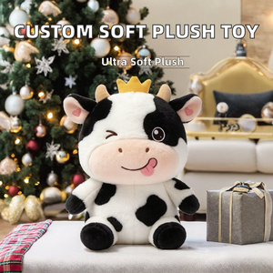 Divertido Peluche de Búfalo con Corona, Lindo Juguete de Peluche de <span class=keywords><strong>Vaca</strong></span>, Regalo de Peluche para Máquina de Garra de Arcade - Product Image 3