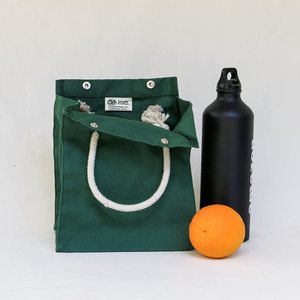 Sac à <span class=keywords><strong>lunch</strong></span> en toile écologique simple personnalisé, certifié GOTS, lavable, réutilisable, respectueux de l'environnement - Product Image 4
