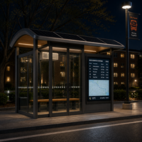 Parada de Autobús Inteligente para Exteriores con Software en la Nube y Luces LED de Ahorro Energético con Energía Solar