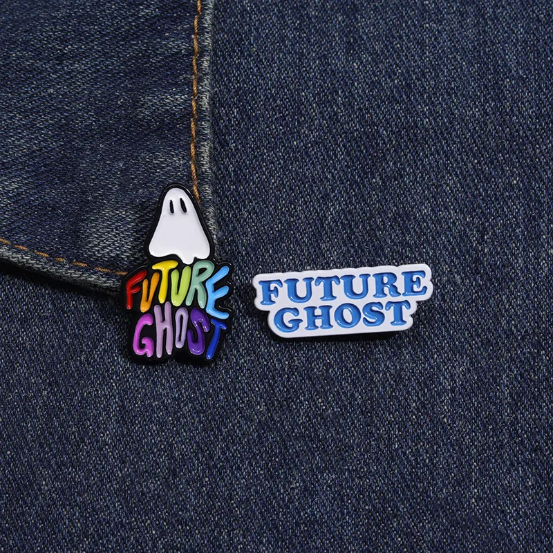 FUTURE GHOST Spooky Emaille Pins Halloween Rucksack Kleidung Metall Broschen Dekorative Revers Abzeichen Schmuck Geschenk für Kinder Freunde