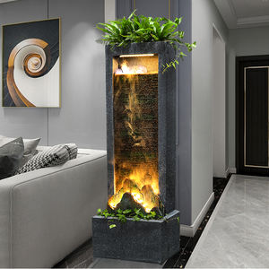 Luz de estilo europeo cortina de agua de lujo adorno de pared sala de estar agua corriente riqueza fuente macetas Macetas - Product Image 3