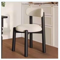 Chaise de salle à manger moderne en cuir résistant aux griffures de chat, avec revêtement en fausse fourrure d'agneau, structure en bois massif, chaise d'appoint robuste pour restaurant, hôtel, café