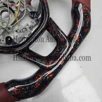 Produit neuf, volant de voiture en cuir perforé rouge en carbone forgé pour Honda Civic 11e génération